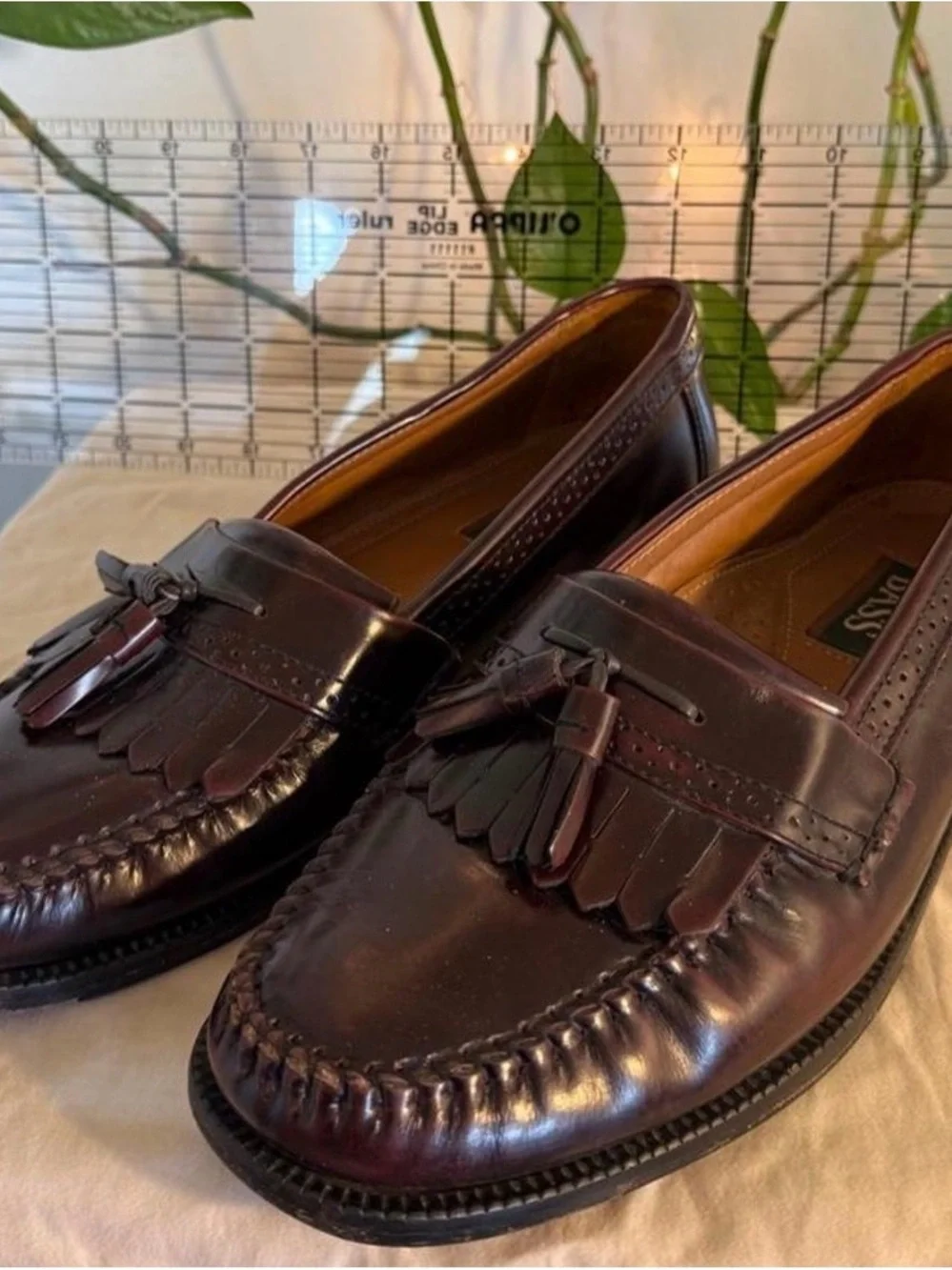 GH Bass Men's Tassel Kiltie Loafers - Burgundy/Deep Wine